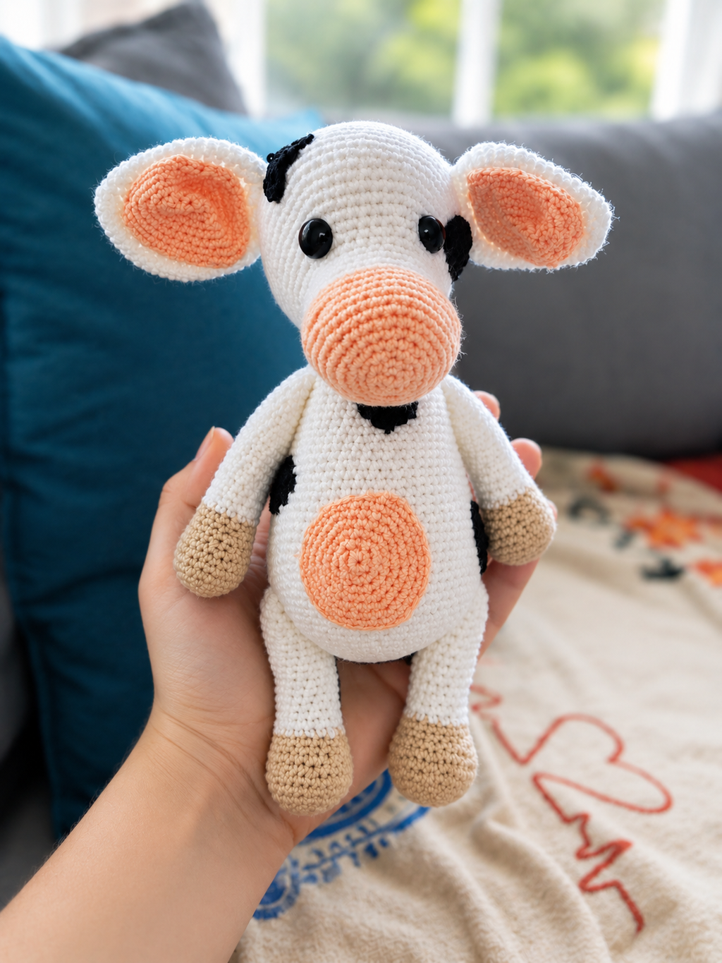 Crochet Cow Amigurumi Pattern PDF | Cute Farm Animal Plush Toy