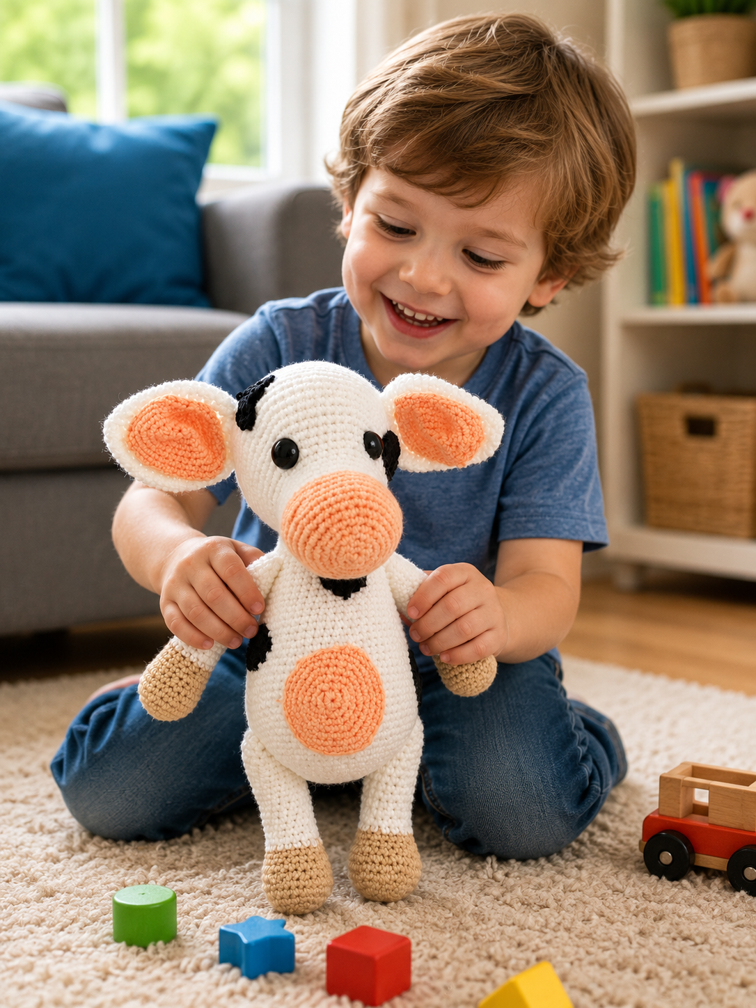 Crochet Cow Amigurumi Pattern PDF | Cute Farm Animal Plush Toy