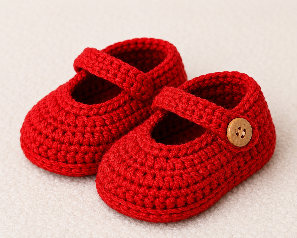 Crochet Baby Mary Jane Shoes Pattern