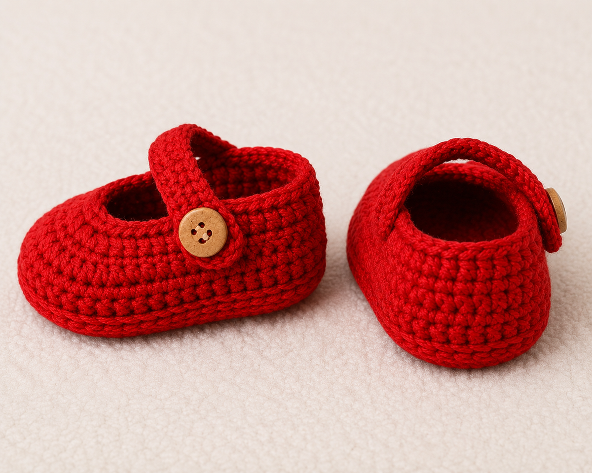 Crochet Baby Mary Jane Shoes Pattern