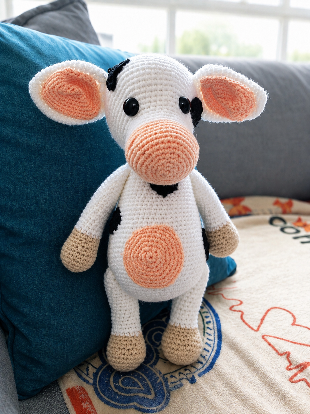 Crochet Cow Amigurumi Pattern PDF | Cute Farm Animal Plush Toy
