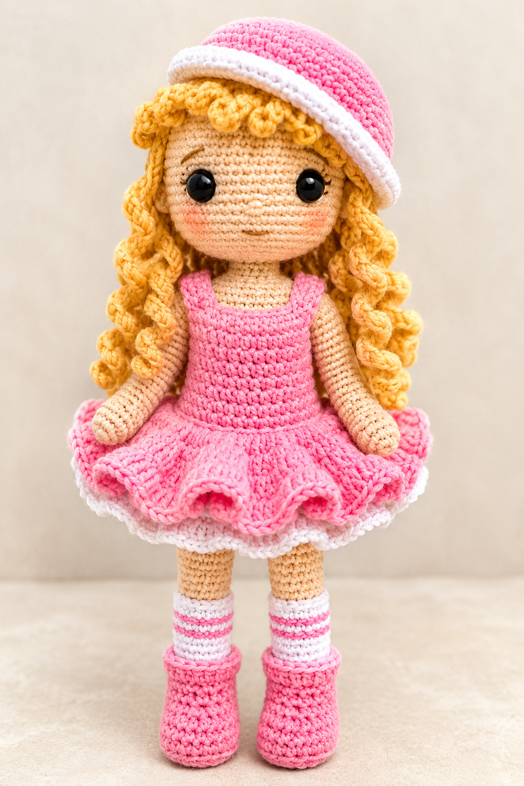 Curly Hair Amigurumi Doll Crochet Pattern | Cute Girl Doll PDF | Handmade Crochet Toy