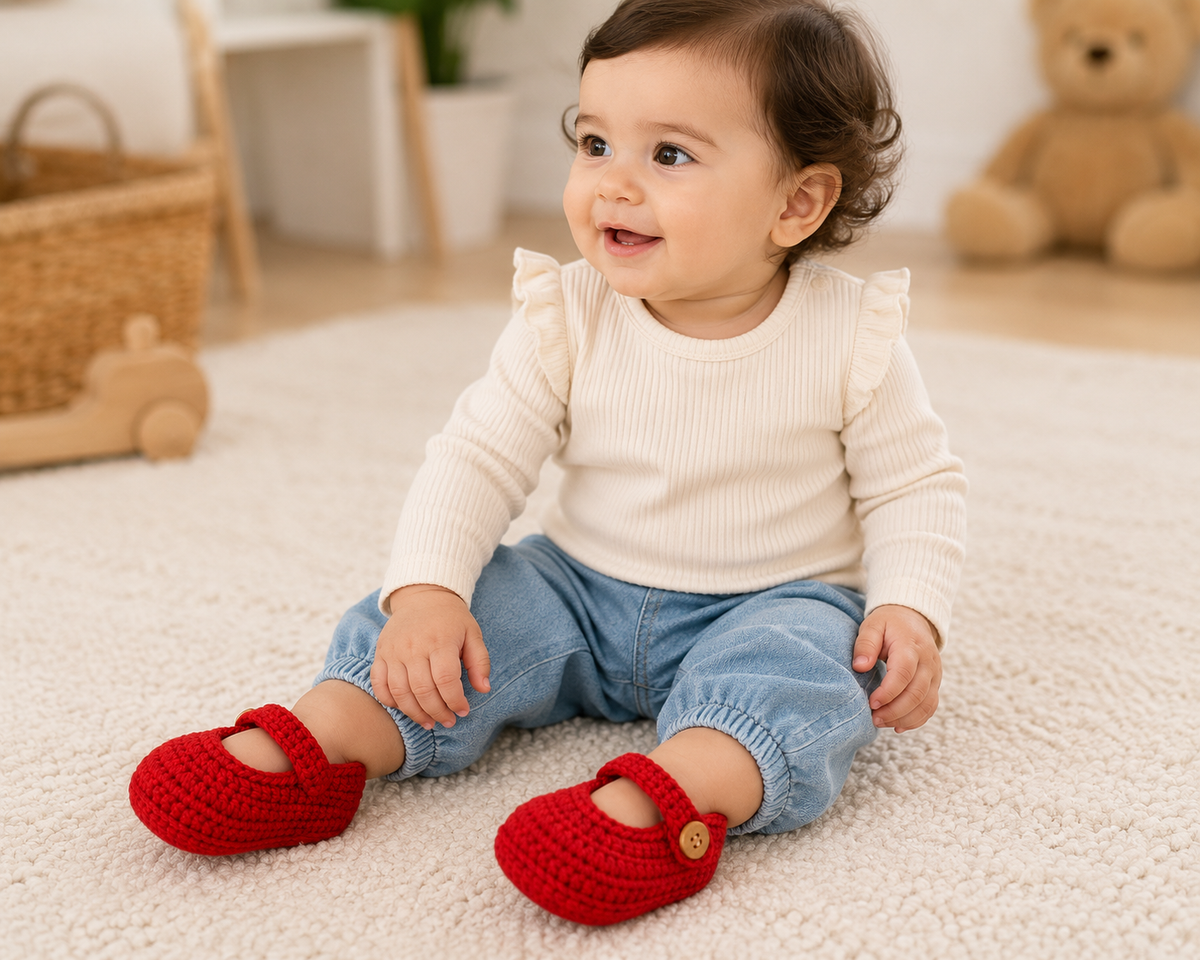 Crochet Baby Mary Jane Shoes Pattern